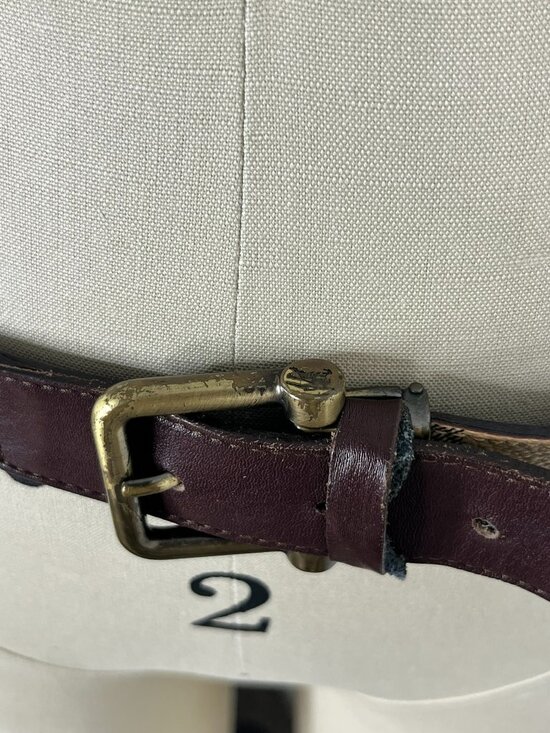 Burberry Haymarket Nova Check Pattern Plaid Belt Brass Buckle main image 9